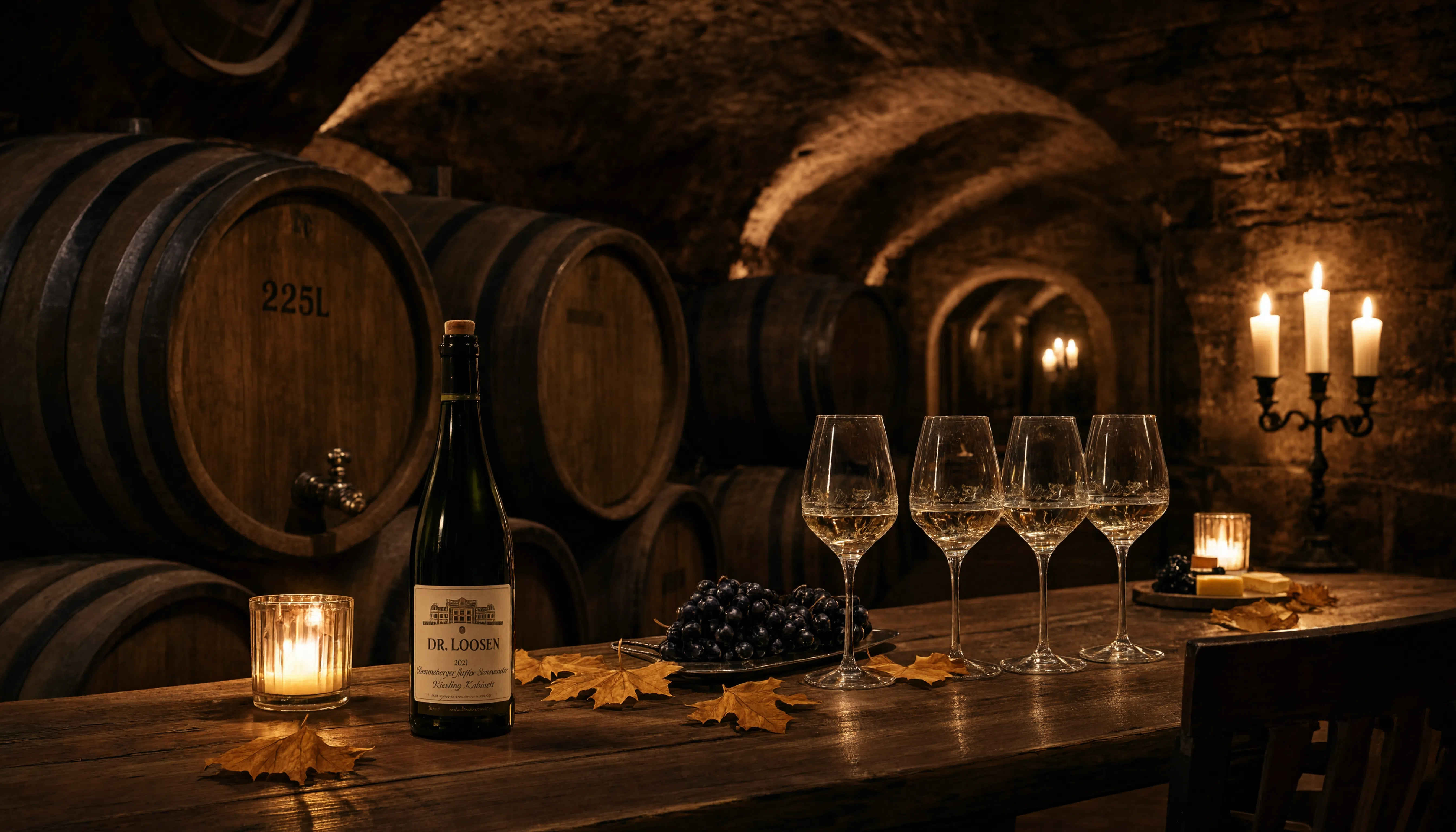 Herbstliche Weinberge an der Mosel — goldene Reben im Morgenlicht